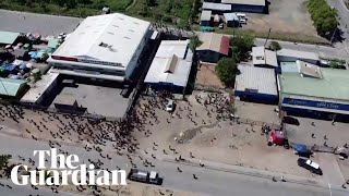 Drone video shows scale of looting in Papua New Guinea [upl. by Emse]