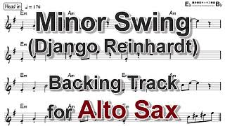 Minor Swing Django Reinhardt  Backing Track with Sheet Music for Alto Sax [upl. by Essa]