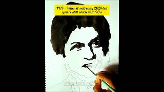 ✨ SRK 💗 stencil art ✨ drawing art stencilart shortsfeed artist viralshorts [upl. by Guido]