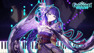 Raiden Shogun Judgment of Euthymia  Character Demo PV  Piano Cover Synthesia【Genshin Impact】 [upl. by Alaehs]