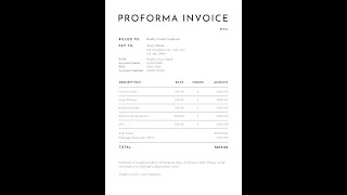 Proforma Invoice  Proforma Fatura [upl. by Lacy82]