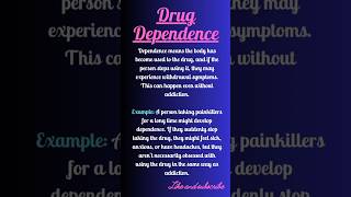 DRUG DEPENDENCE VS DRUG ADDICTION Part2 shortsfeed drugeducation drugaddition shortsviral [upl. by Eniamret103]