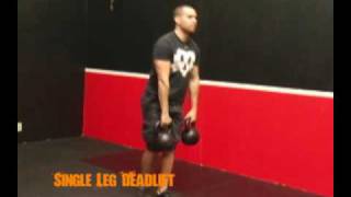 Double Kettlebell Single Leg Deadlift Exercise [upl. by Amr]