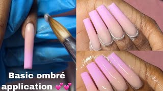 Beginner ombré nails  beginner nail tutorial  acrylic nail tutorial [upl. by Arza705]