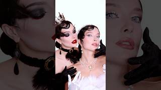 Black vs white swan 🦢 What is your choice swanmakeup makeuptransition [upl. by Enelcaj618]