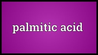 Palmitic acid Meaning [upl. by Einaj447]