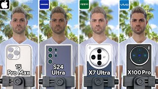 iPhone 15 Pro Max vs Samsung S24 Ultra vs OPPO Find X7 Ultra vs Vivo X100 Pro Camera Test Comparison [upl. by Iralav]