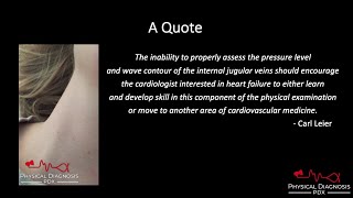 The Art and Science of the Jugular Venous Pulse Live 1212020 [upl. by Schulze]