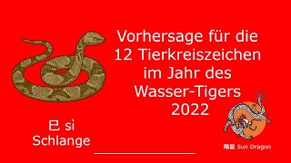 Chinesisches Horoskop 2022 Vorhersage für die Schlange [upl. by Farmer]