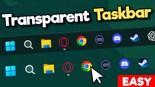 How To Make Taskbar Transparent  Invisible Windows PC [upl. by Zilef]