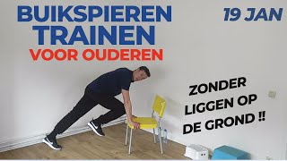 10 MIN BUIKSPIEREN trainen voor OUDEREN zonder te gaan liggen op de grond [upl. by Enomyar]