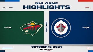 NHL Highlights  Wild vs Jets  October 13 2024 [upl. by Evilc149]