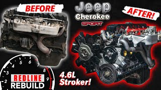 Jeep XJ Timelapse Engine Rebuild 40L Stroked to 46L  Redline Rebuild [upl. by Avlasor756]