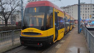 Linia 1  Kurs Wydłużony   Pesa 120Na Swing 3256  Tramwaje Warszawskie [upl. by Allehc]