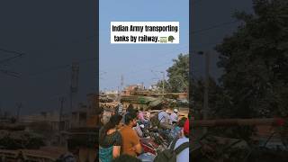 Indian Army transporting tanks by railway 🚃🪖🇮🇳 indianarmy tanks indianrailways [upl. by Susann]