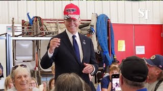 Biden’s Trump hat gesture wins cheers from crowd [upl. by Machutte901]