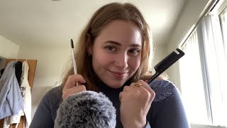 ASMR brushing my hair ✨💇‍♀️ hair play soothing sounds rambles [upl. by Magee]