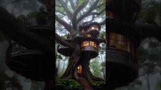 Beautiful Tree House 🌲shorts natural Home 🏡explore nature trending rain ytshorts thunder [upl. by Napas630]