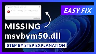 msvbvm50dll Error Windows 11  2x FIX  2023 [upl. by Kaila537]