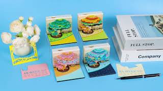 3D Memo Pad Season Tree Desk Calendar Note Pad Stationery Novelty Gift [upl. by Pritchett]