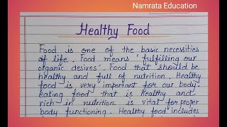 Paragraph writing on Healthy Food in English  Short essay on Healthy Food  Healthy Food Essay [upl. by Anos]