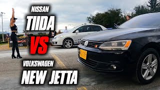 Nissan Tiida VS New Jetta  lo PUSO a VER placa [upl. by Aiyekal707]