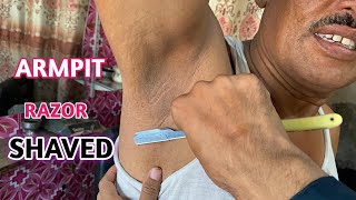 Armpits full Razor shaved vlog 🪒🤣full growth armpit shaving 😳🇮🇳😱 [upl. by Cherri]