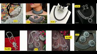 best affordable oxidised jewellery with priceoxidised silver jewellery onlinelink in description [upl. by Dickey982]