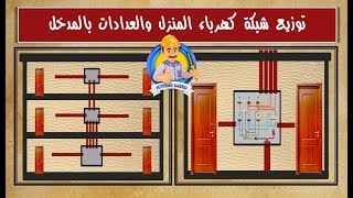 تعليم إنشاء شبكة كهرباء المنازل العدادات بالمدخل خطوة بخطوة  اساسيات الكهرباء [upl. by Ardyaf]