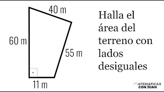 HALLAR LOS METROS CUADRADOS DE UN TERRENO CON CUATRO LADOS DIFERENTES [upl. by Kcinimod824]