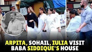 Baba Siddique Death AlviraSohailArpitaIulia Visit Baba Siddiques Residence To Pay Last Respects [upl. by Orhtej]