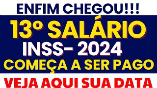 CHEGOU O DIA 13º INSS ANTECIPADO  VAI TER PAGAMENTO  CALENDÁRIO COMPLETO 2024 APOSENTADOS INSS [upl. by Scoville108]