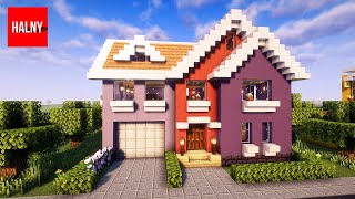 Suburban house in Minecraft  Tutorial [upl. by Ecirtaemed244]