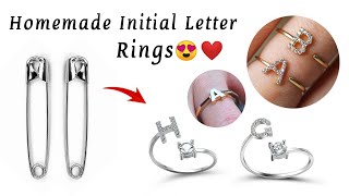 DIY Homemade cute love ring😍😘safety pin ringhow to make rings at homehomemade ring [upl. by Aime]