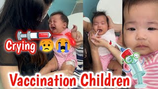 Children Crying Injection Video On Hip Mother Giving Vaccination To Daughter [upl. by Harmonia]