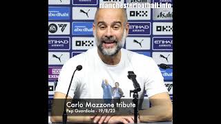 Carlo Mazzone tribute from Pep Guardiola after the death of his former manager at Brescia [upl. by Vickey]