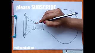 How to draw flower pot  How to make flower vase [upl. by Lennod]