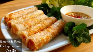 Recette Nems et sauce Nem CHẢ GIÒ  Vietnamese Spring rolls  365 recipe cooking [upl. by Anitap]