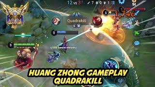 New Marksman Huang Zhong QuadraKill Gameplay  Honor of Kings Global [upl. by Anairol]