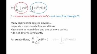 Fluid Mechanics Topic 71  Conservation of mass for a control volume [upl. by Jacqui]