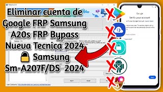 Eliminar cuenta de Google FRP Samsung A20s FRP Bypass Nueva Tecnica 2024 🔓 Samsung SmA207FDS 2024 [upl. by Mehetabel747]