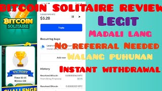 BITCOIN SOLITAIRE legit libre lang walang puhunan no refferral needed instant withdrawal [upl. by Itirahc363]