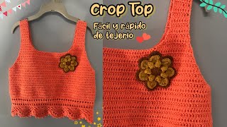 Crop Top 🦋 a Crochet paso a paso 🦋 talla “S”diseño abanico🦋Rápido y Fácil [upl. by Llehcim]