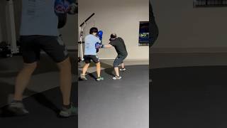 280lb powerlifter light sparring with boxer boxing prison sparring [upl. by Ardiedal]