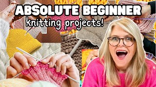 12 KNITTING Projects for the ABSOLUTE Beginner  With VIDEO Tutorial LINKS [upl. by Ladnyk328]