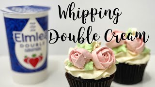 Elmlea Double Cream How to whip double cream at home for cakes How to pipe rose with whipped cream [upl. by Audly]