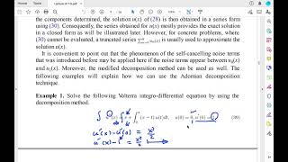 Volterra Integro Differential Equations by ADM [upl. by Trip688]