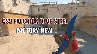 Falchion Knife Blue Steel  CS2 Skin Showcase 95 [upl. by Prissy]