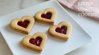 Linzer Heart Cookies Recipe Valentines Day Cookies [upl. by Eenalem853]