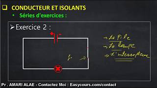 Série d’exercices  Les conducteurs et les isolants  1ére année collège [upl. by Kceb]